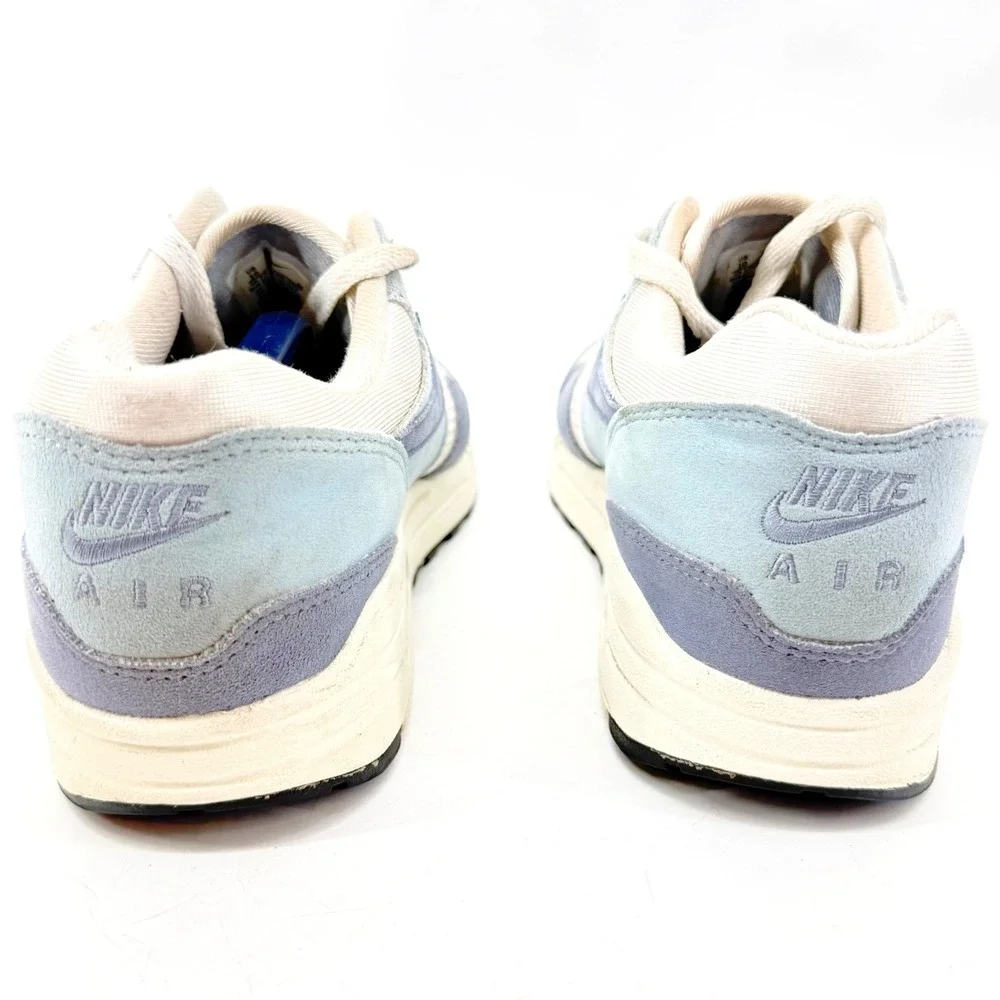 Nike Air Max 1 Men 10 Blue Cream Suede Mesh Retro Running Shoes Lightweight